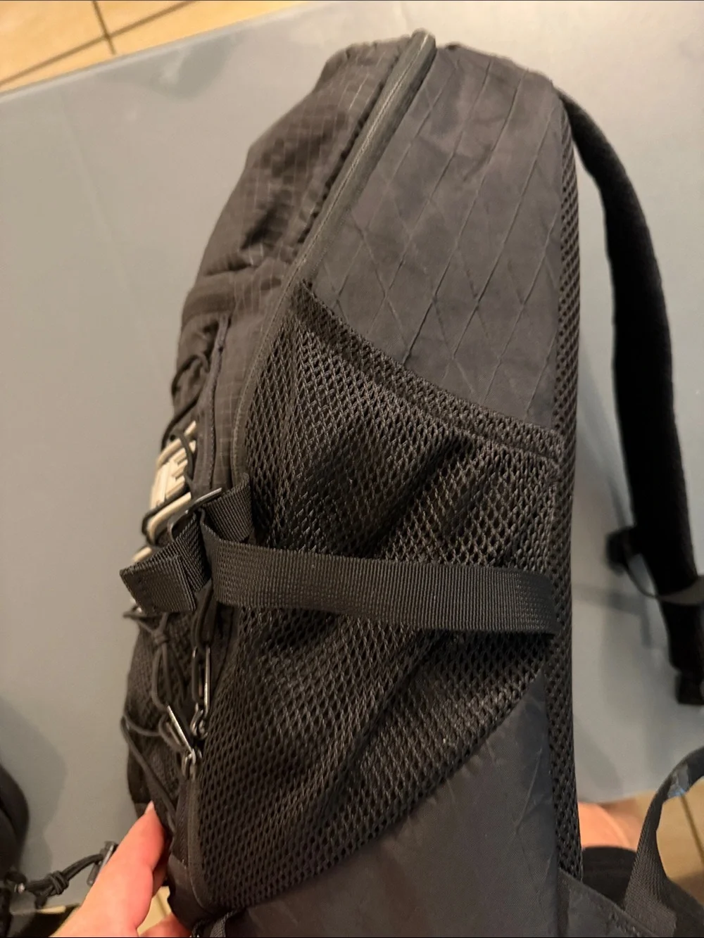 Supreme Black Ripstop Backpack with White Logo